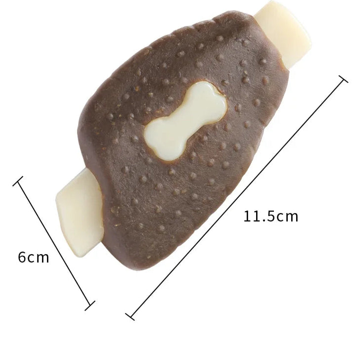 AUSIDAPET Dog Toys Eat Play Cowhide Ring Reward Alone Clean Teething Stick Dog Toy Bite Gum Bone Resistant Bite Chewing Pet Supplies