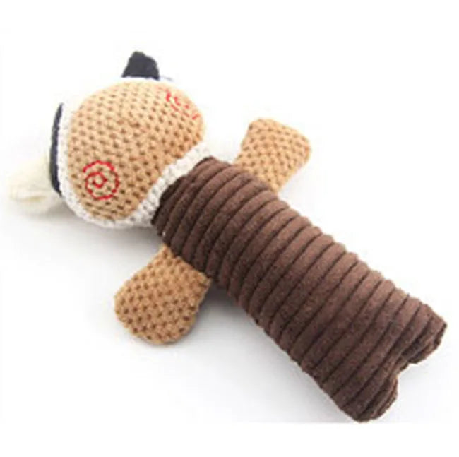 AUSIDAPET Dog Toys Plush Cow Frog Squeaky Sound Pet Molar Interactive Game Chew Bite Cleaning Teeth Puppy Cats Funny Toy Pet Supplies