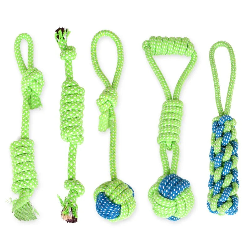 AUSIDAPET Dog Toys Set Chewing Pet Cotton Rope Interactive Knot Pets Toy Chew Bite Molar Interaction Dogs Supplies Accessories