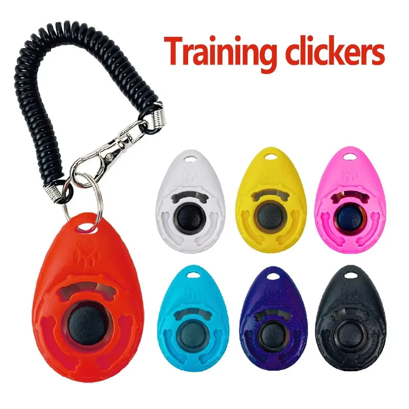 AUSIDAPET Dog Training Clicker Pet Cat Dog Click Trainer Various Style Aid Adjustable WristStrap Sound Key Chain Dog Repeller Pet Product