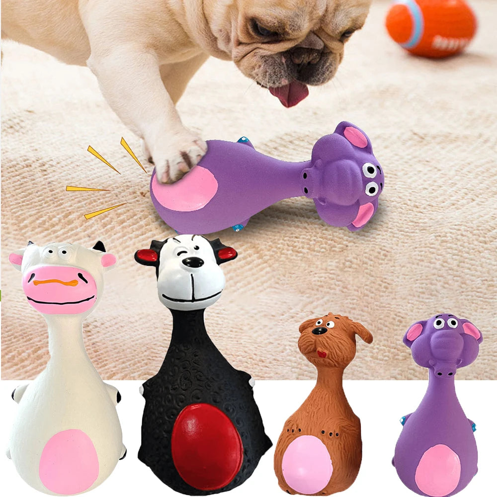 AUSIDAPET Dogs Durable Chew Toy Cartoon Sound-Producing Toy Indestructible Aggressive Chewing Toy Squeaky Football Toy Training Dental Toy