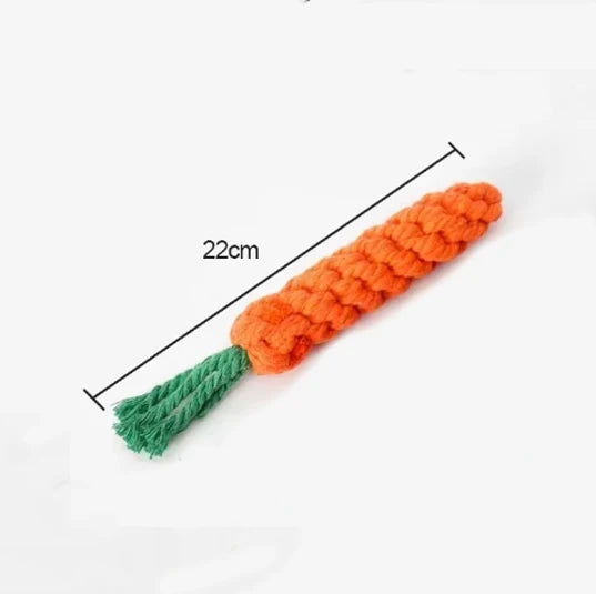 AUSIDAPET Dogs Toy 1Pc Carrot Dog Rope Resistant Puppy Molar Cleaning Teeth Grinding Training Supplies Chew Bite Toy Durable Braided Bite