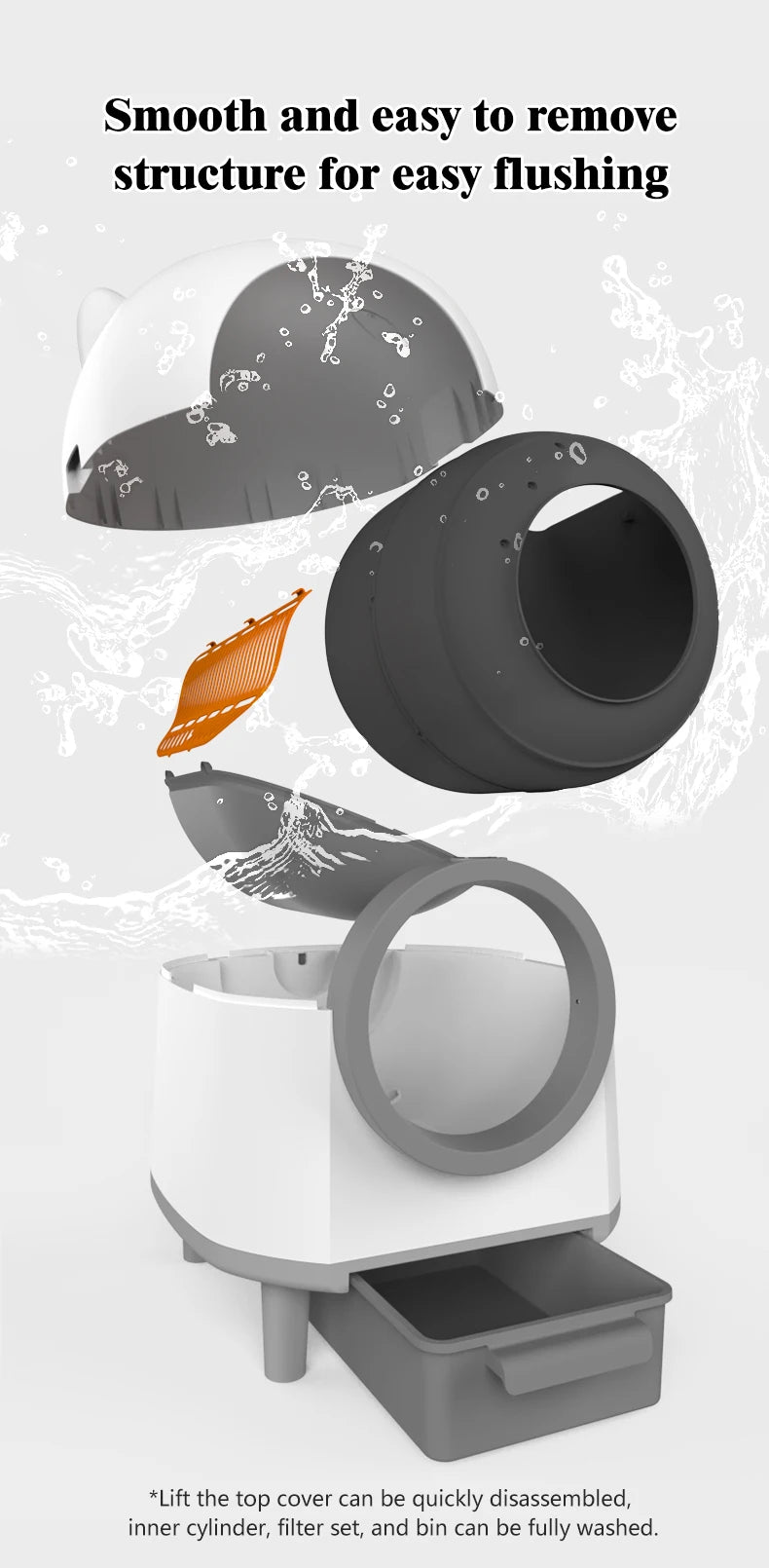 AUSIDAPET “Dolphin”Smart Cat Litter Box pro