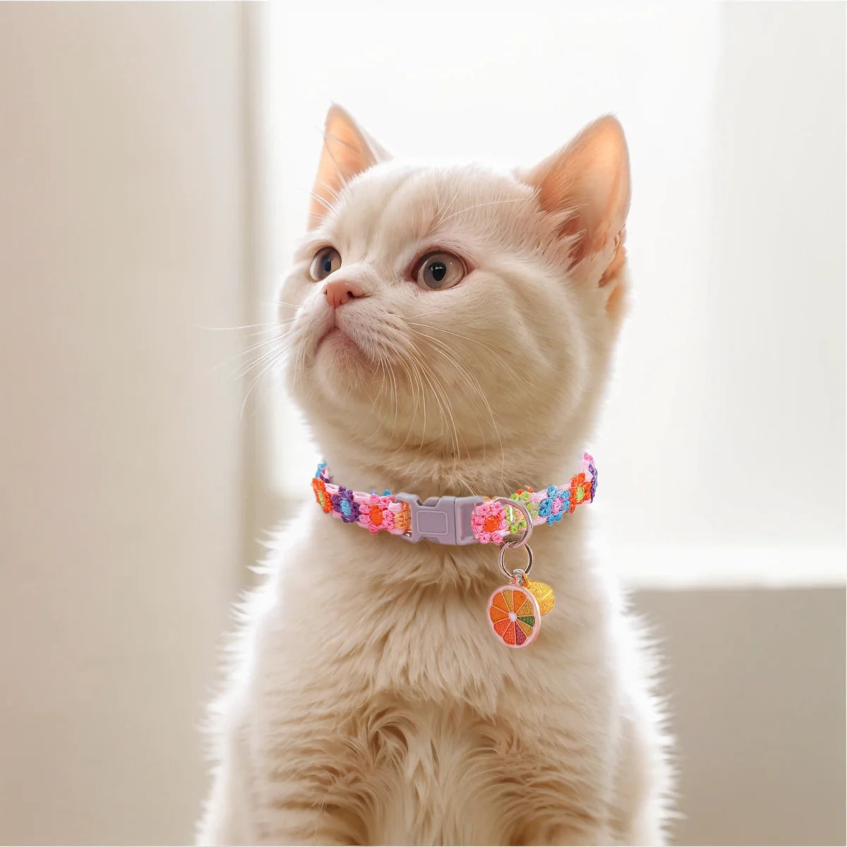 AUSIDAPET Floral Lace Cat Collar with Bells - Soft Satin & Metal Charms, 20-30cm Adjustable for Daily/Special Occasions