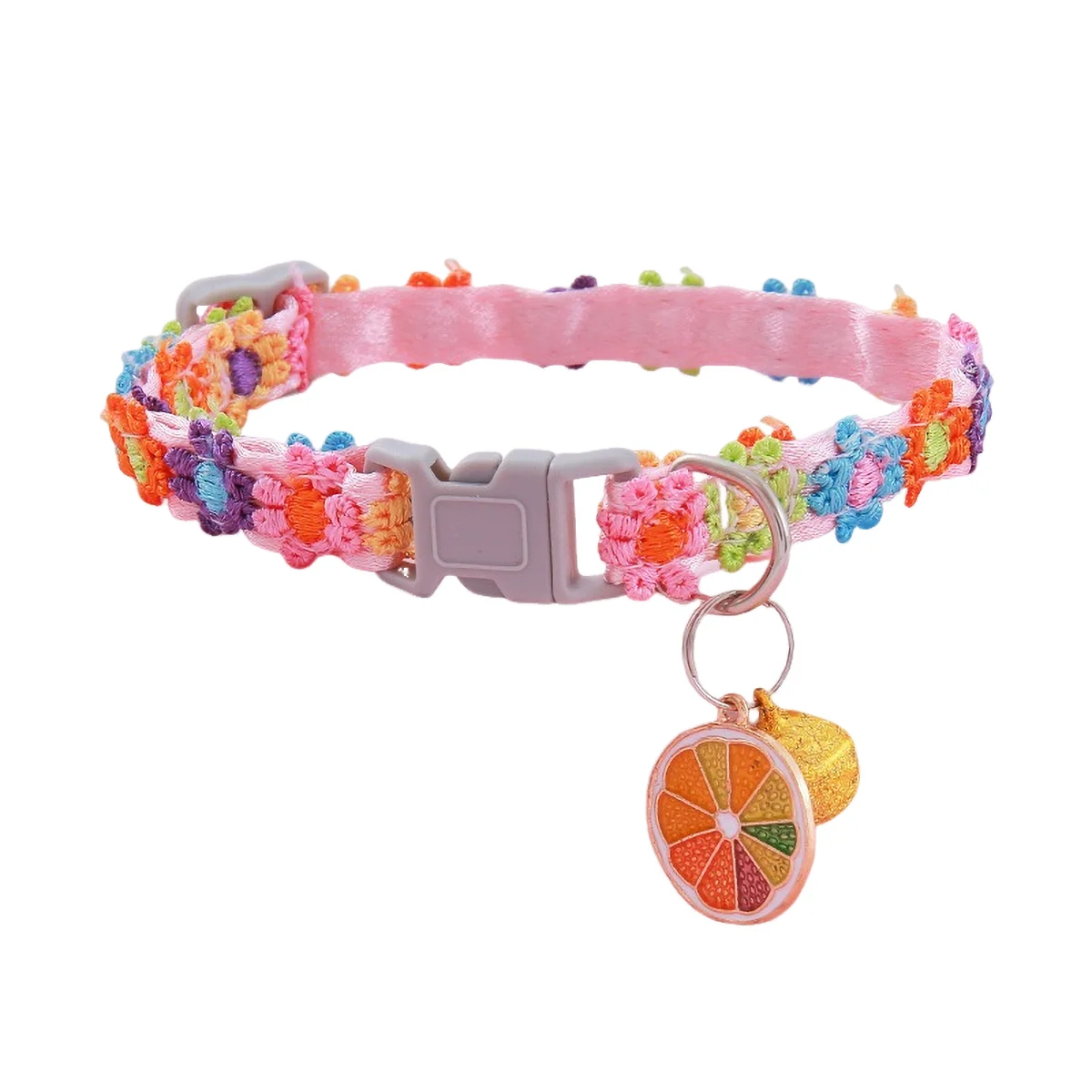AUSIDAPET Floral Lace Cat Collar with Bells - Soft Satin & Metal Charms, 20-30cm Adjustable for Daily/Special Occasions