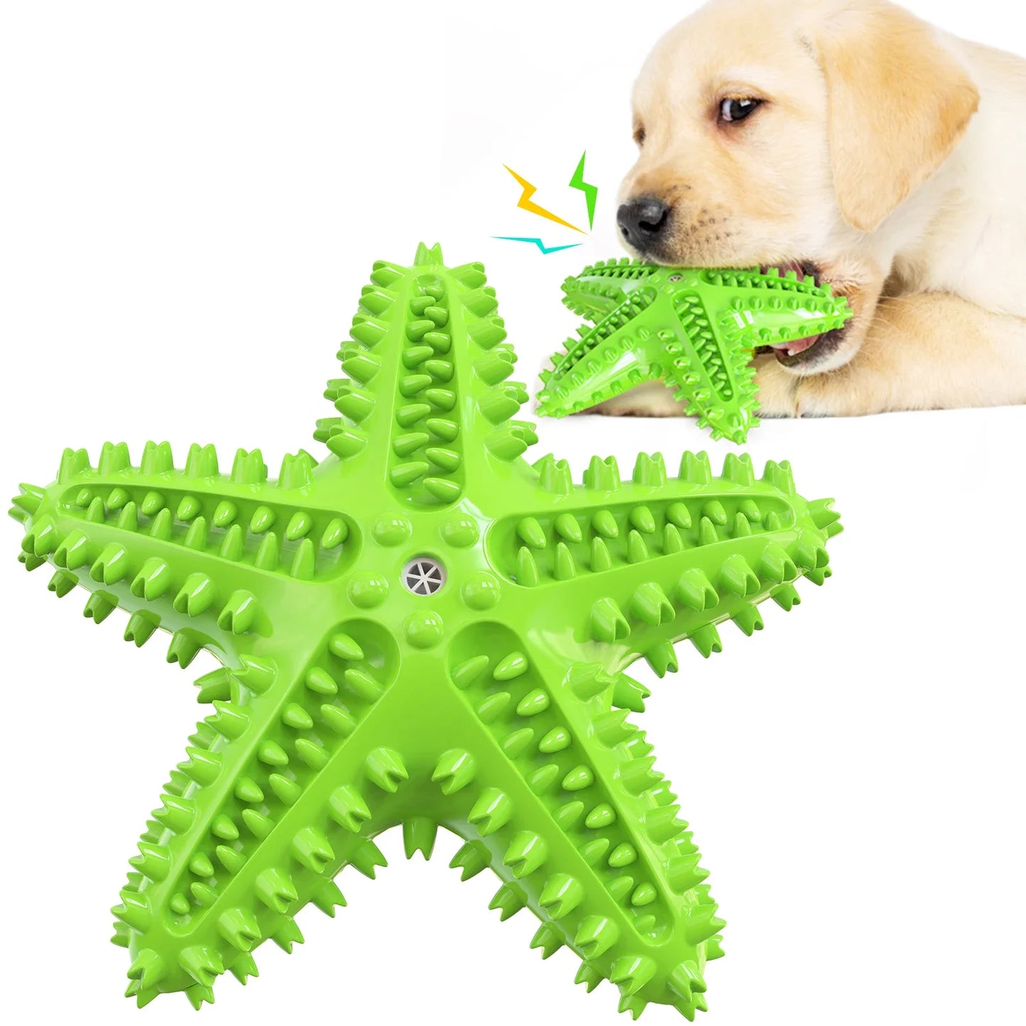 AUSIDAPET Funny Starfish Squeaky Chew Toys for Large Small Dog Indestructible Rubber Teeth Cleaning Interactive Training Toy Pets Supplies