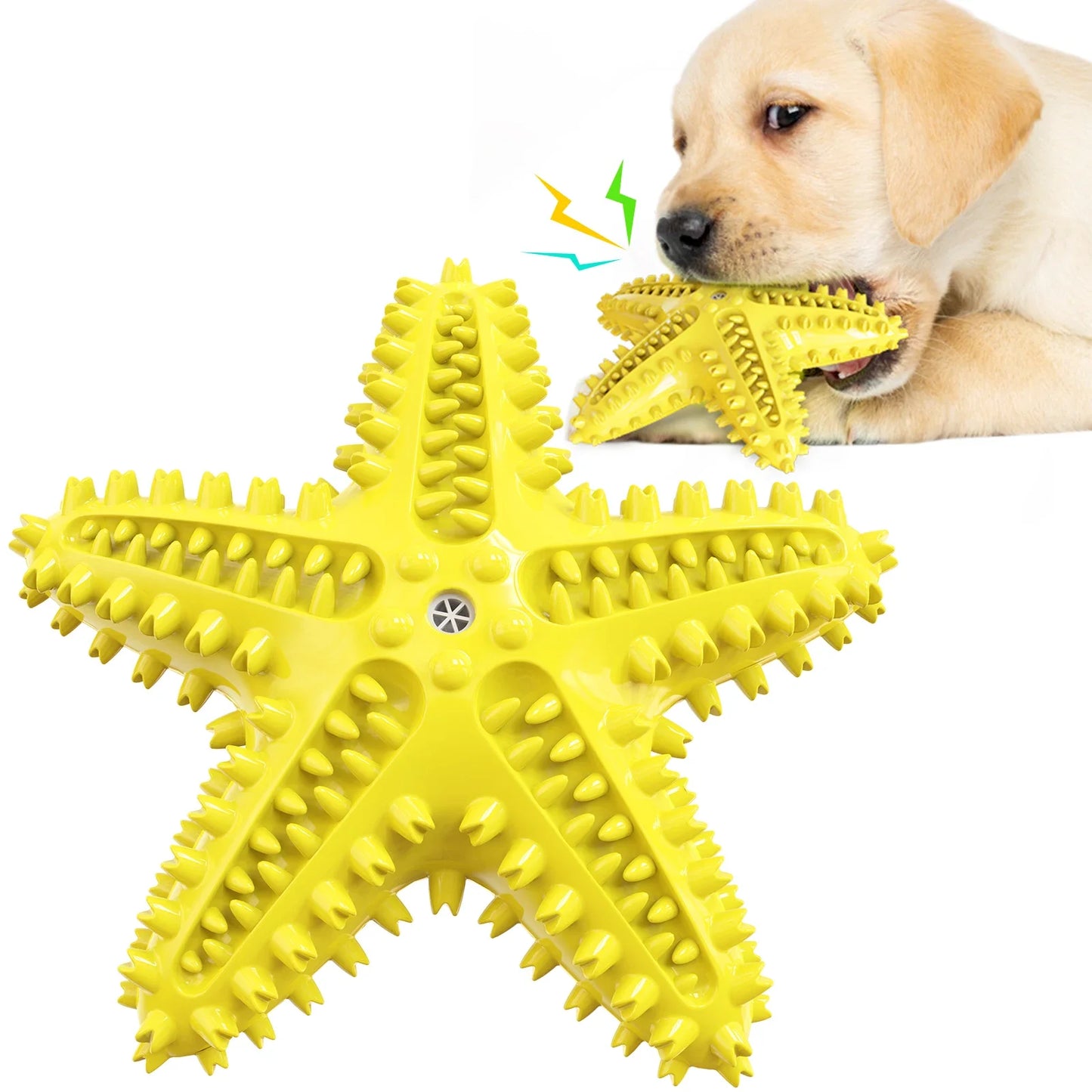 AUSIDAPET Funny Starfish Squeaky Chew Toys for Large Small Dog Indestructible Rubber Teeth Cleaning Interactive Training Toy Pets Supplies