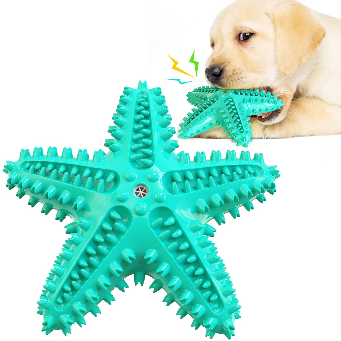 AUSIDAPET Funny Starfish Squeaky Chew Toys for Large Small Dog Indestructible Rubber Teeth Cleaning Interactive Training Toy Pets Supplies