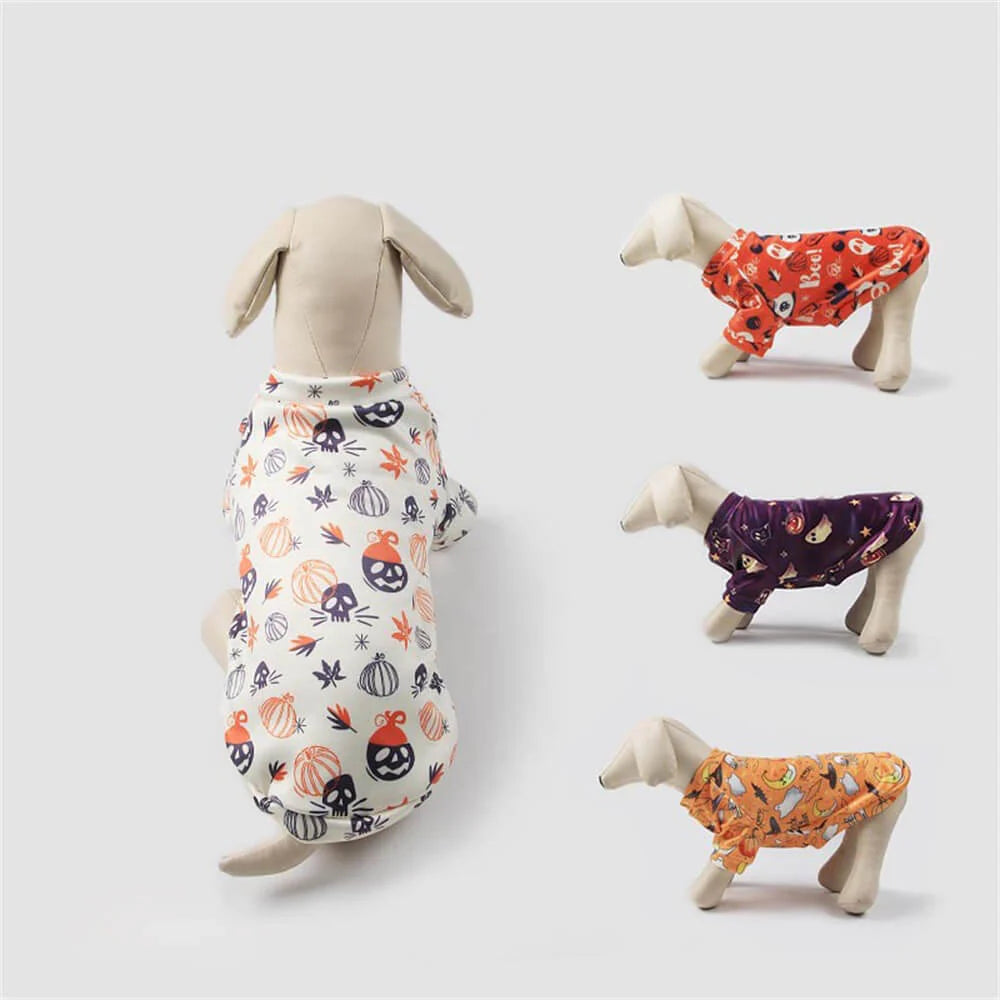 AUSIDAPET Halloween Plush Pet Costume – Cozy Pumpkin & Ghost Outfit for Dogs & Cats