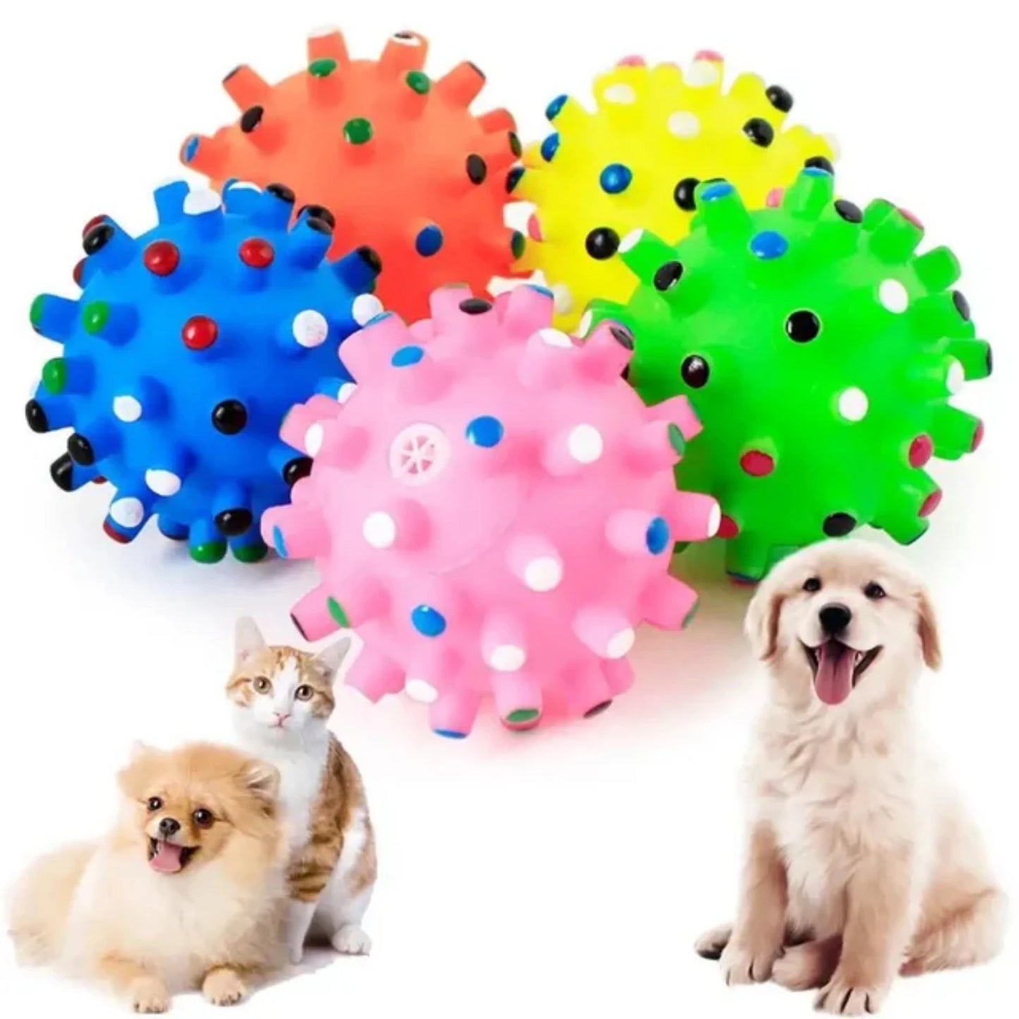 AUSIDAPET High Quality Interactive Round Squeaky Dog Toy-Durable and Perfect for Puppy Training-Ideal for Decompression and Display Mo