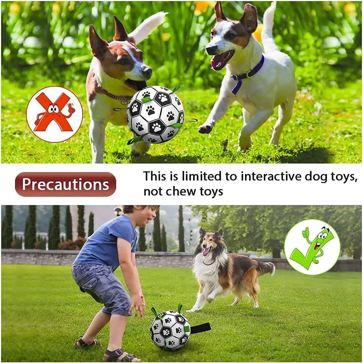 AUSIDAPET Interactive Dog Football Toy Soccer Ball Inflated Training Toy for Dogs Outdoor Border Collie Balls For Large Dogs Pet Supplies