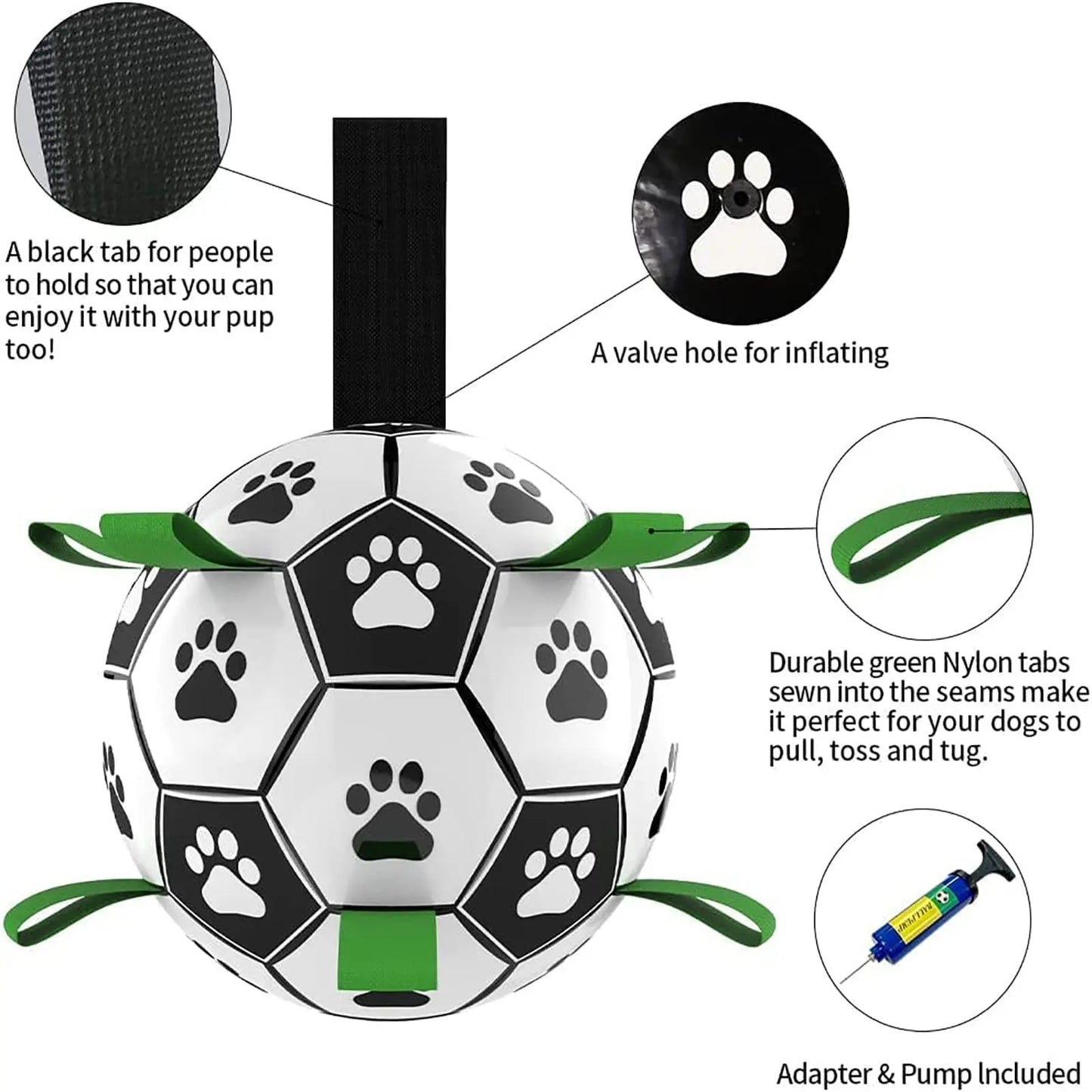 AUSIDAPET Interactive Dog Football Toy Soccer Ball Inflated Training Toy for Dogs Outdoor Border Collie Balls For Large Dogs Pet Supplies