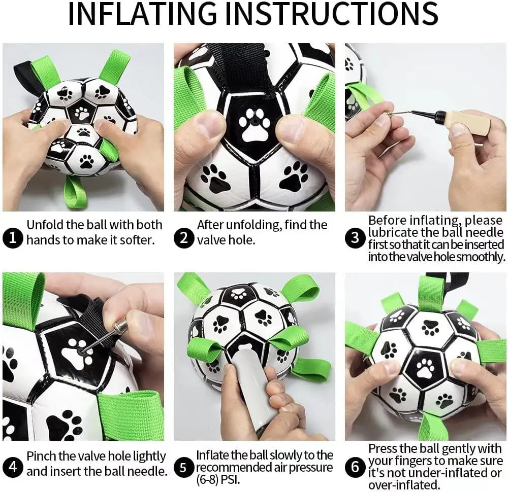 AUSIDAPET Interactive Dog Football Toy Soccer Ball Inflated Training Toy for Dogs Outdoor Border Collie Balls For Large Dogs Pet Supplies