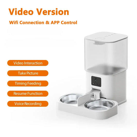 AUSIDAPET Mobile Phone Control 2-Way Audio WiFi Smart Feeder HD 1080P Camera 6L Video Automatic Pet Feeder