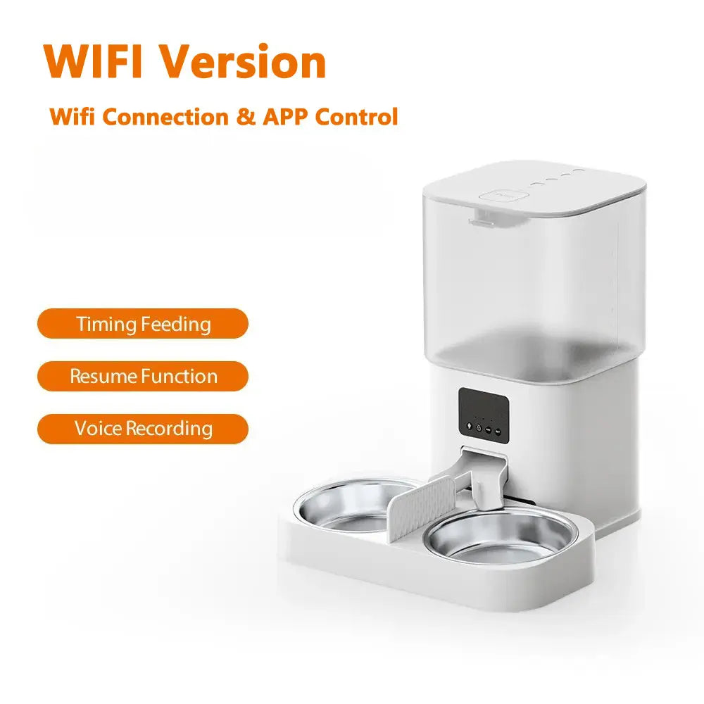 AUSIDAPET Mobile Phone Control 2-Way Audio WiFi Smart Feeder HD 1080P Camera 6L Video Automatic Pet Feeder