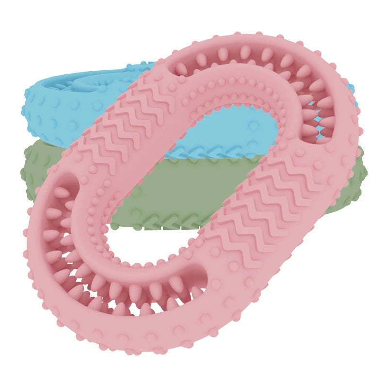 AUSIDAPET Pet Dog Toys O-ring TPR Chew Toys Bite Resistant Toy Thorn Barbed Tooth Cleaning Molar Chew Toys for Dogs Interactive Training