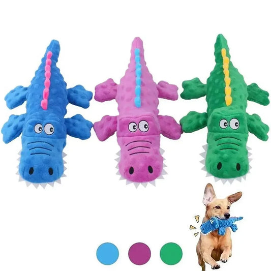 AUSIDAPET Pet Plush Toy Dog Sound Crocodile Animal Shape Toy Interactive Dog Teeth Clean Chew Toy Pet Supplies For Small Meduim Large Dog