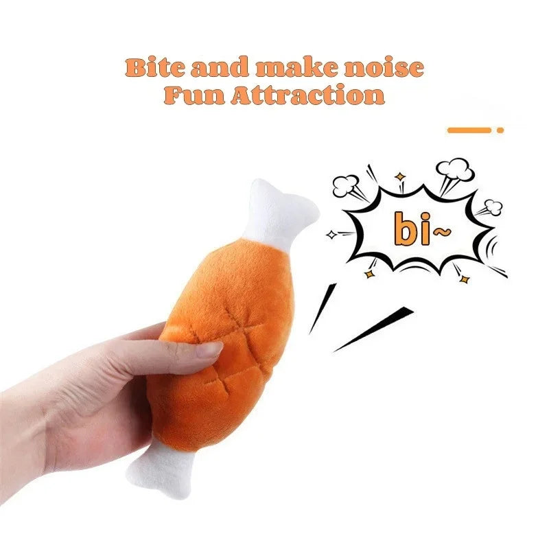 AUSIDAPET Pet Plush Toys Chicken Legs Shape Dog Toy Chew Toy Stuffed Squeaking Cute Plush Puzzle for Small Dog Puppy Chew Squeaky Toy