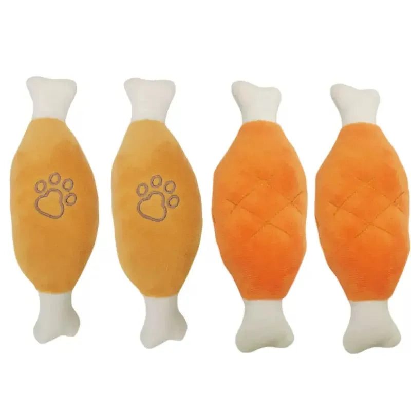 AUSIDAPET Pet Plush Toys Chicken Legs Shape Dog Toy Chew Toy Stuffed Squeaking Cute Plush Puzzle for Small Dog Puppy Chew Squeaky Toy