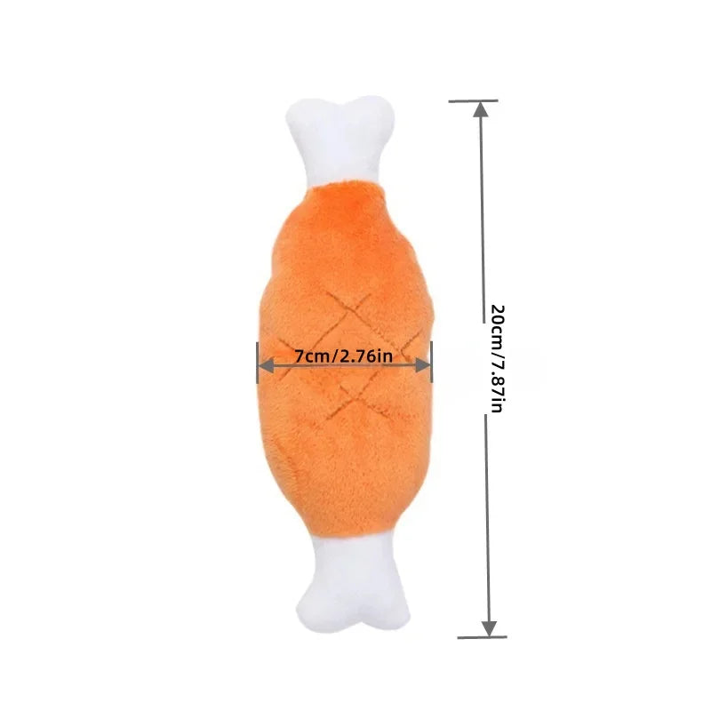 AUSIDAPET Pet Plush Toys Chicken Legs Shape Dog Toy Chew Toy Stuffed Squeaking Cute Plush Puzzle for Small Dog Puppy Chew Squeaky Toy