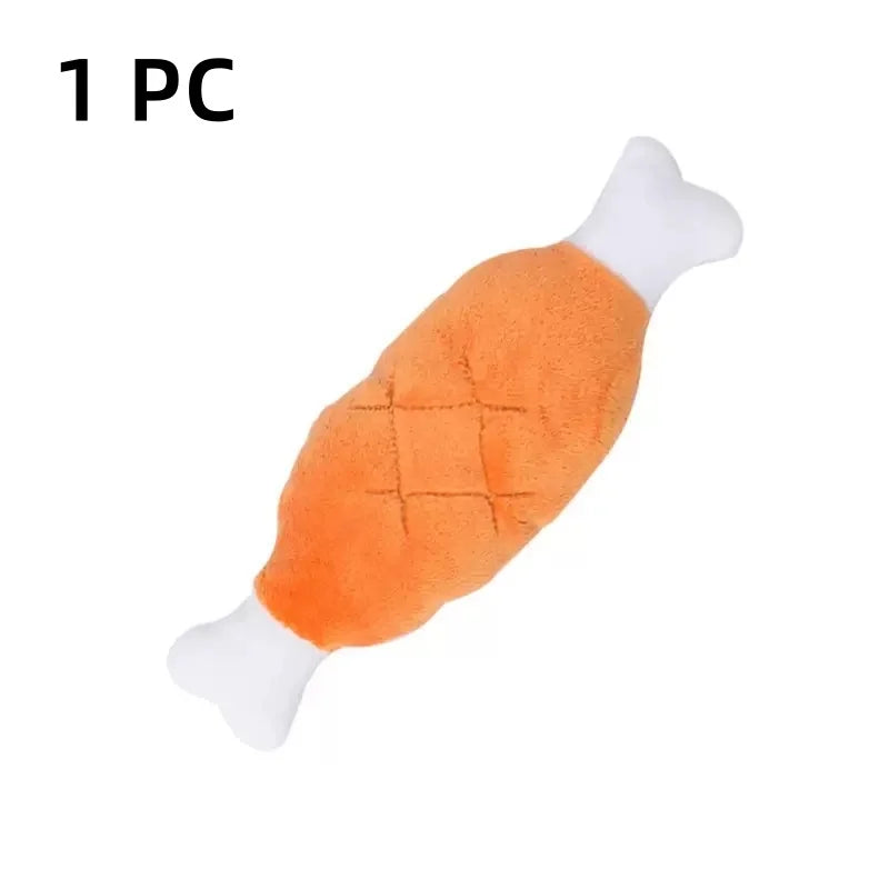 AUSIDAPET Pet Plush Toys Chicken Legs Shape Dog Toy Chew Toy Stuffed Squeaking Cute Plush Puzzle for Small Dog Puppy Chew Squeaky Toy