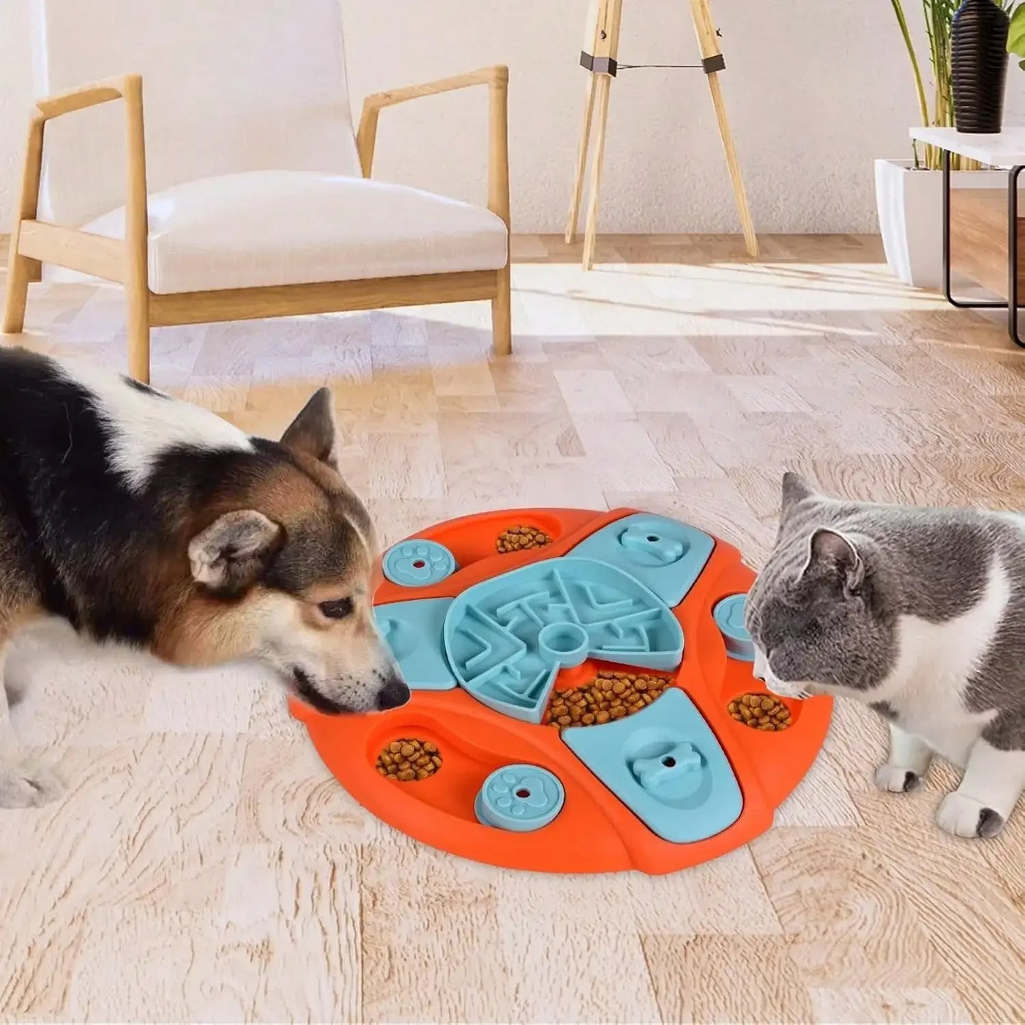 AUSIDAPET Pet Slow Feeders Toys, Interactive Pet games, Round Educational Toys, Dog Food Storage, Improve Pet IQ, Food Feeding Dispenser
