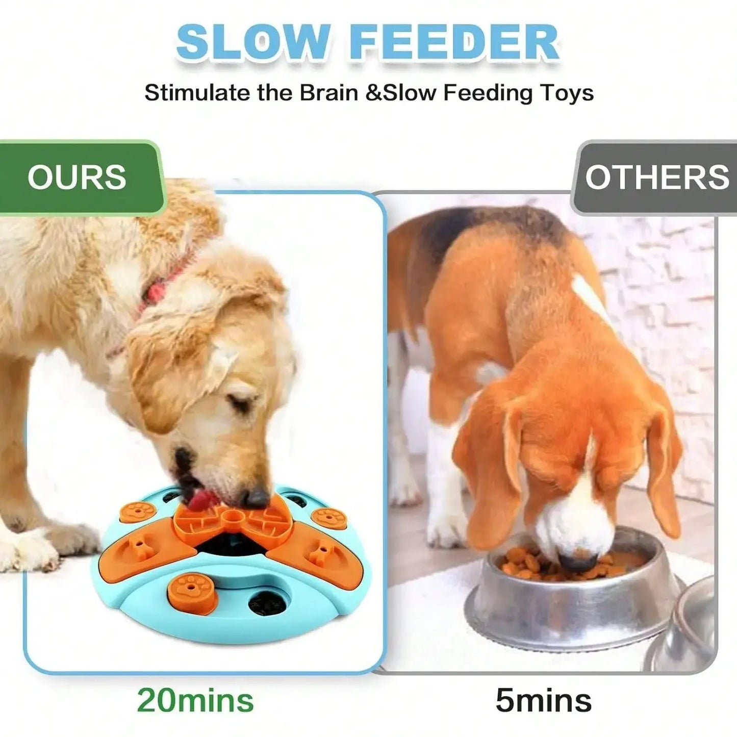 AUSIDAPET Pet Slow Feeders Toys, Interactive Pet games, Round Educational Toys, Dog Food Storage, Improve Pet IQ, Food Feeding Dispenser