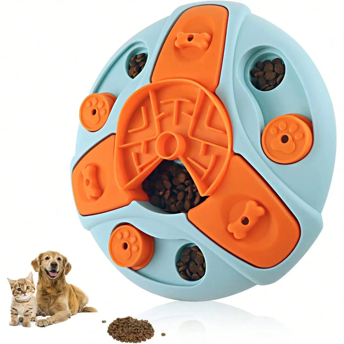 AUSIDAPET Pet Slow Feeders Toys, Interactive Pet games, Round Educational Toys, Dog Food Storage, Improve Pet IQ, Food Feeding Dispenser