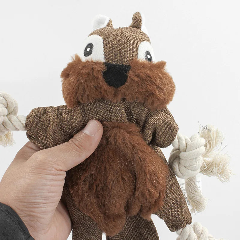AUSIDAPET Pet Toys Plush Soundmaking Dog Supplies Durable and Bite Resistant Fox ,raccoonand Squirrel Pet Squeak Toys