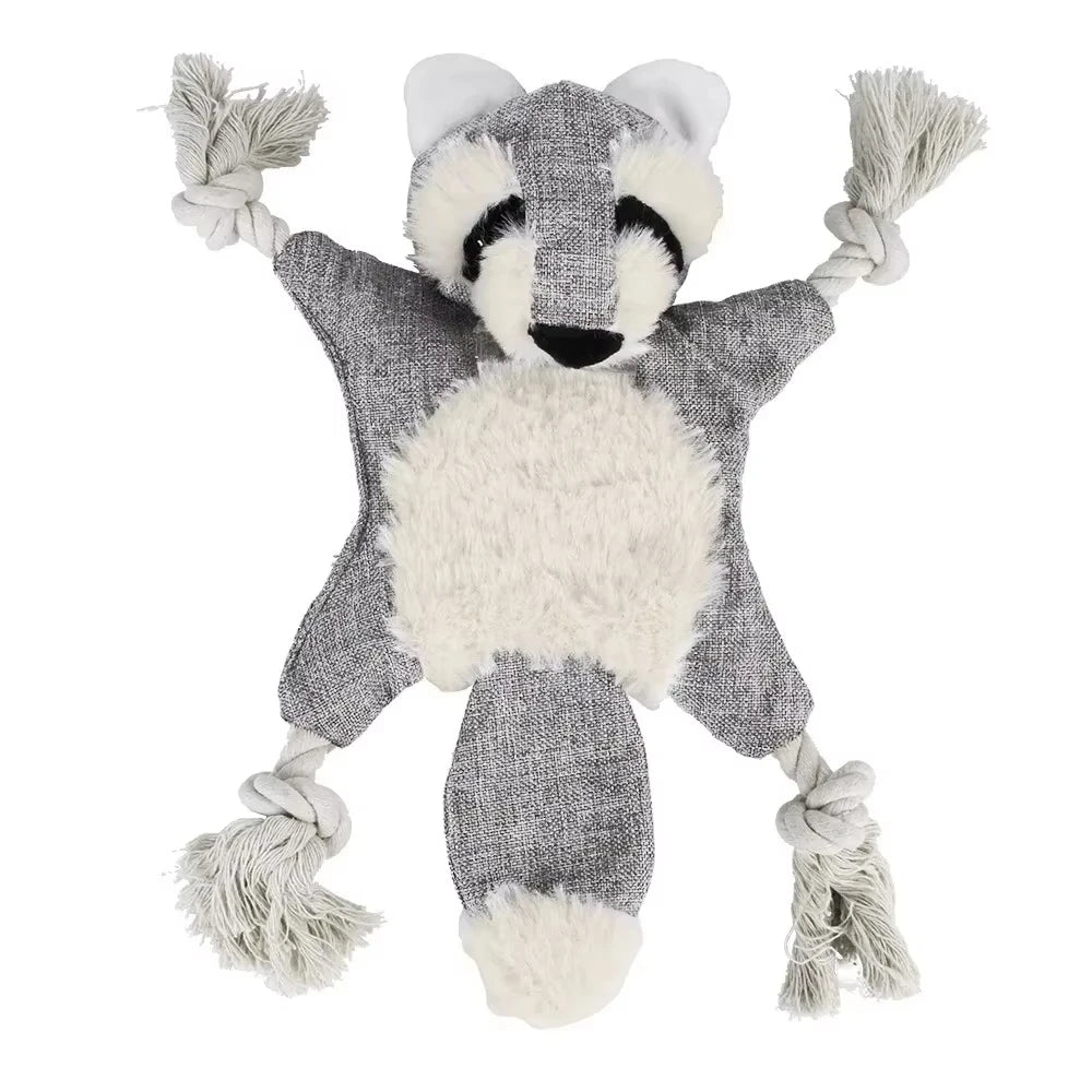 AUSIDAPET Pet Toys Plush Soundmaking Dog Supplies Durable and Bite Resistant Fox ,raccoonand Squirrel Pet Squeak Toys