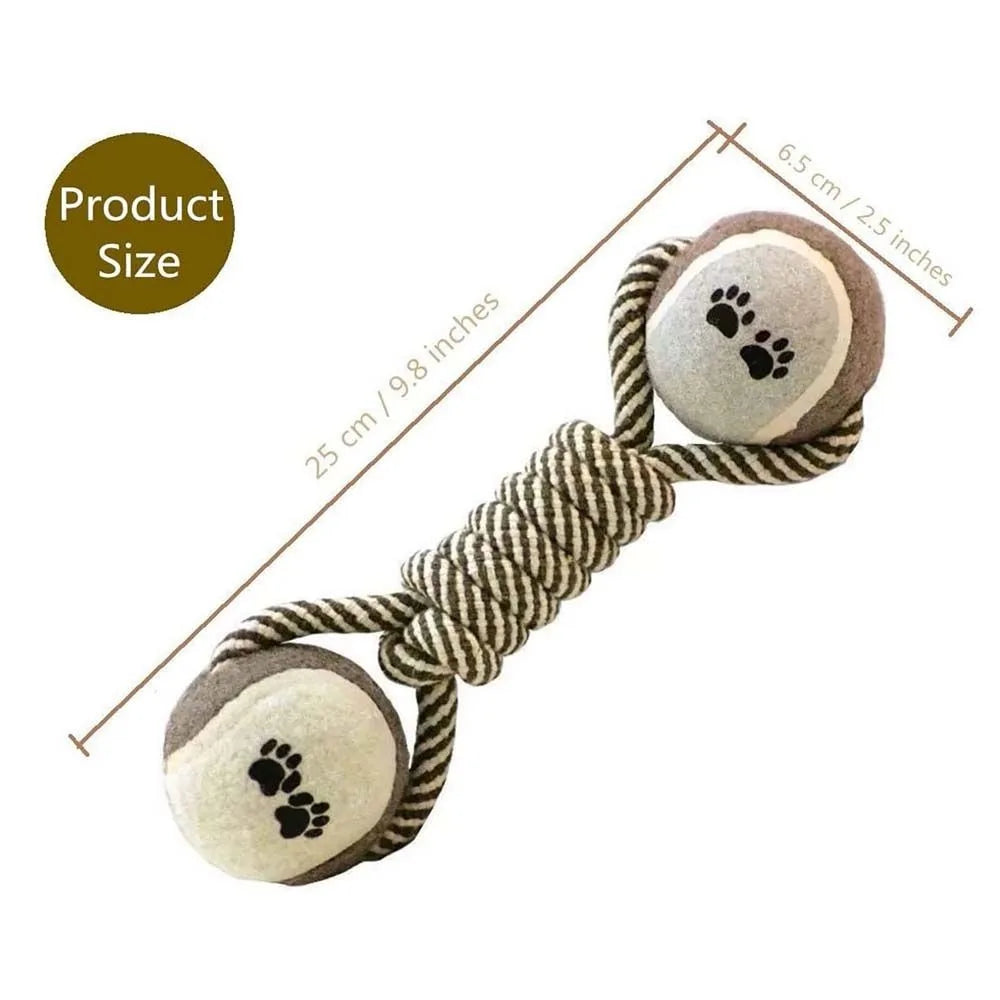 AUSIDAPET Pets Chew Toy Cotton Rope Tennis Dumbbell Rubbertoy Ball Medium Large Dog Interactive Toy Animal Playing Supplies