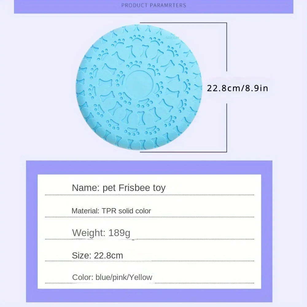 AUSIDAPET Rubber Dog Flying Disc, Pet Puppy Outdoor Sports Game Training Interactive Toy, Bite Resistant Dogs Chew Flying Disc