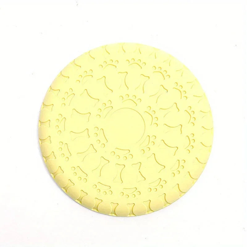 AUSIDAPET Rubber Dog Flying Disc, Pet Puppy Outdoor Sports Game Training Interactive Toy, Bite Resistant Dogs Chew Flying Disc
