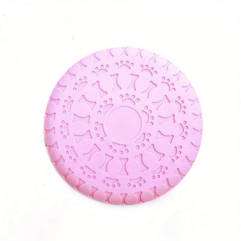 AUSIDAPET Rubber Dog Flying Disc, Pet Puppy Outdoor Sports Game Training Interactive Toy, Bite Resistant Dogs Chew Flying Disc