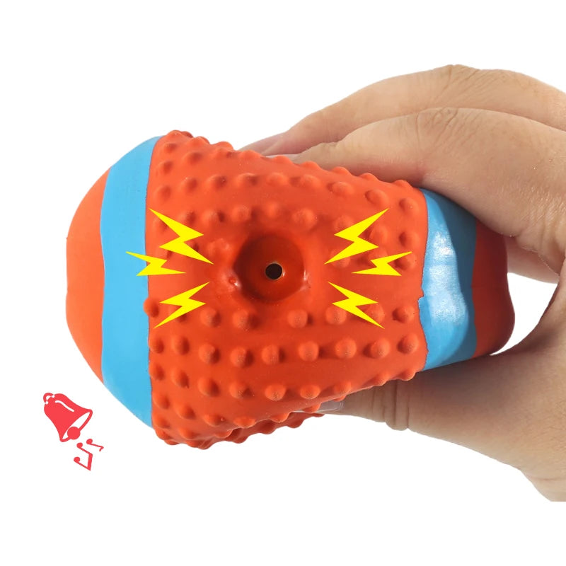 AUSIDAPET Squeaky Dog Toy Chew Rubber Balls Toy for Small Large Dogs Puppy Interactive Durable Dog Toy Pet Training Dog Accessories