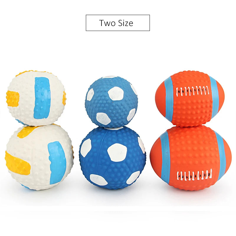 AUSIDAPET Squeaky Dog Toy Chew Rubber Balls Toy for Small Large Dogs Puppy Interactive Durable Dog Toy Pet Training Dog Accessories