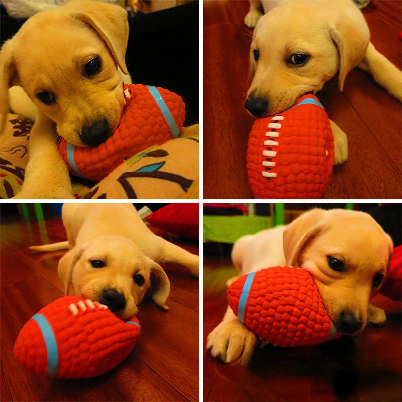 AUSIDAPET Squeaky Dog Toy Chew Rubber Balls Toy for Small Large Dogs Puppy Interactive Durable Dog Toy Pet Training Dog Accessories