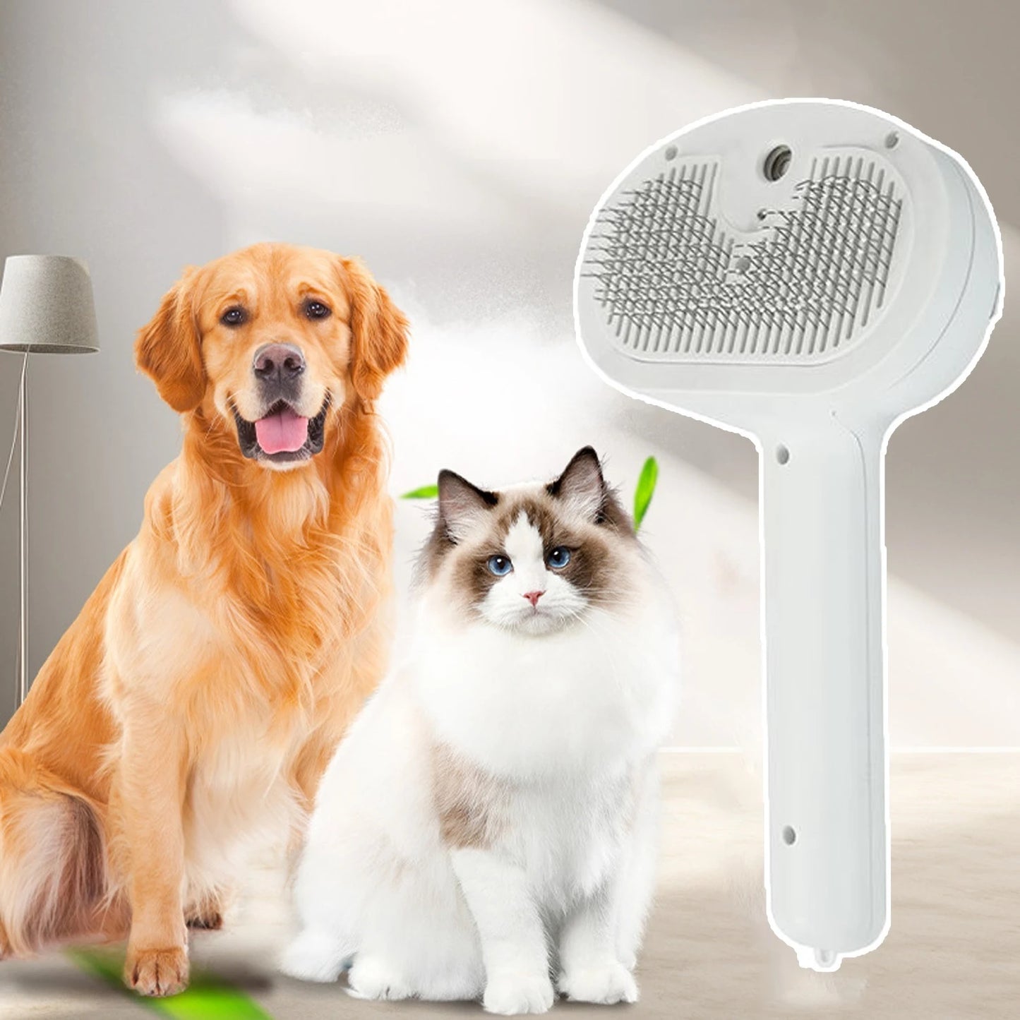 AUSIDAPET Steam Cat Brush, Pet Hair Cleaning Misting CombCat Brushes for Indoor Cats, Cat Hair Brush Cat Grooming Deshedding Brush