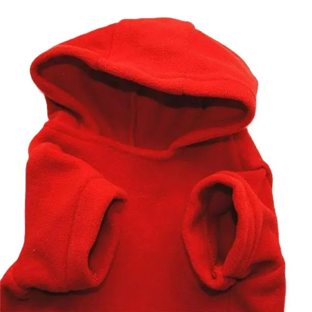 AusidaPet Christmas Dog Hoodie - Red Holiday Pet Sweatshirt with Christmas Tree Design