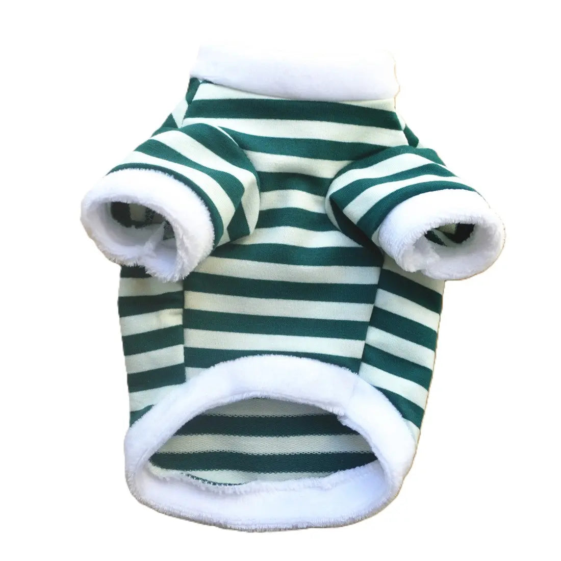 AusidaPet Elf Sized Christmas Dog Sweatshirt - Green White Striped Holiday Pet Hoodie with Long Sleeves