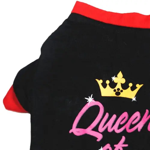 AusidaPet Queen of Everything Dog T-Shirt - Stylish Pet Costume with Crown Design