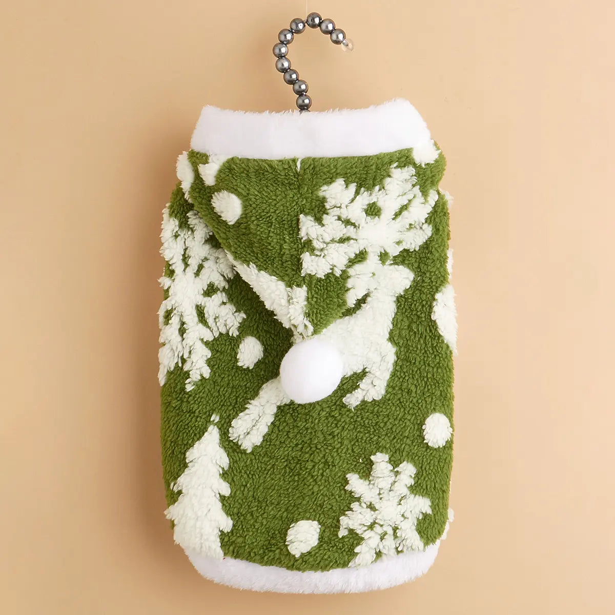Christmas Pet Hoodie - Green White Frog Pattern Fleece Dog Vest with Breathable Mesh Panels for Small Medium Large Dogs & Cats