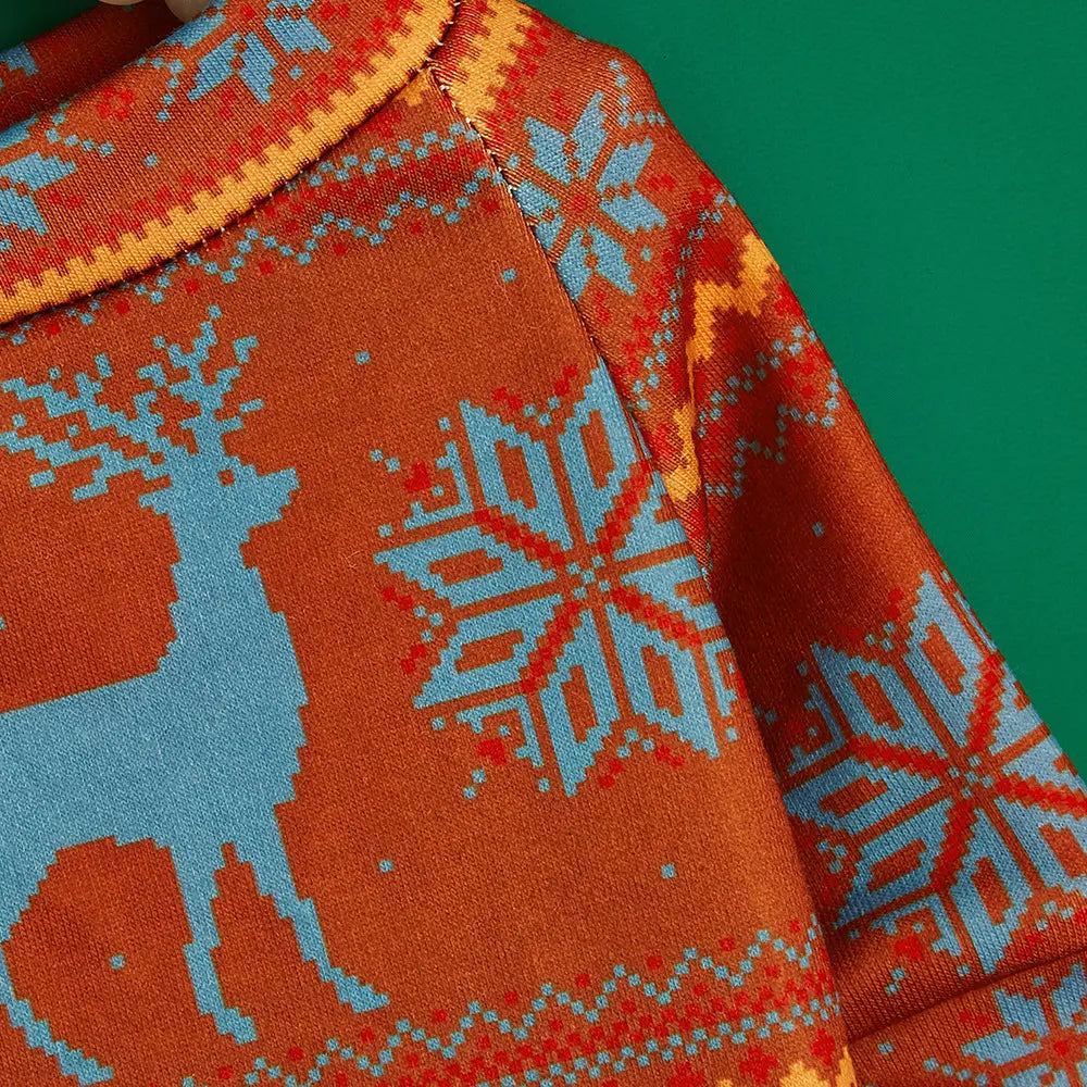 Christmas Reindeer Dog Sweater - Festive Holiday Pet Clothes with Snowflake Pattern for Small Dogs and Cats
