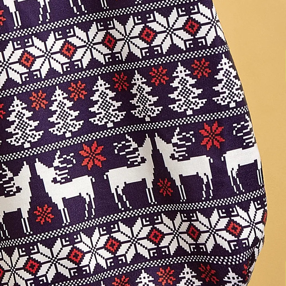 Fair Isle Christmas Dog Sweater Navy Blue - Nordic Reindeer & Snowflake Pattern Holiday Pet Clothes for Small Dogs and Cats