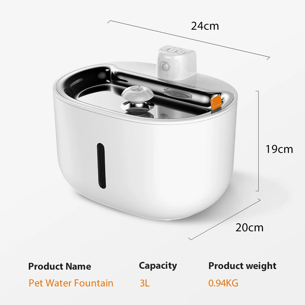 AUSIDAPET Pet Fountain Automatic Cat Water Fountain Dog Water Dispenser with Smart Pump for Cats Dogs Multiple Pets Cat Water Drinker