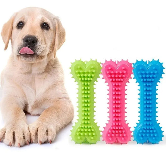 AUSIDAPET 1PC Pet Chew Toy Soft Rubber Bite-resistance Bone Shape Teeth Grinding Chewing Toys for Small Dogs Training Pet Supplies