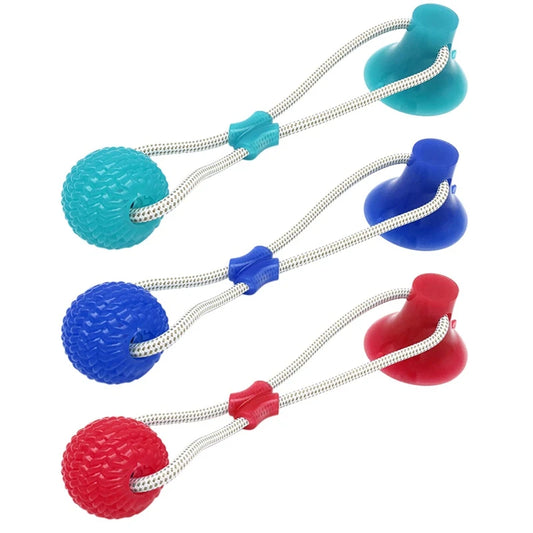 AUSIDAPET 1Piece Pet Toy Floor Suction Cup with Ball for Cat Dog Teeth Cleaning Chewing Playing
