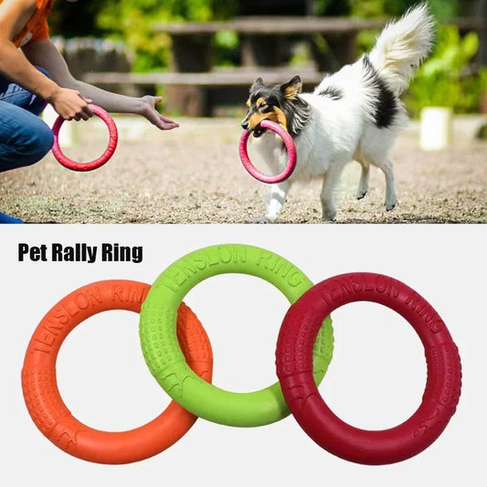 AUSIDAPET 27cm Pet Flying Discs Dog Toy Interactive Training Ring Puller Resistant Tooth cleaning Dogs Game Bite Floating Chewing Supplies