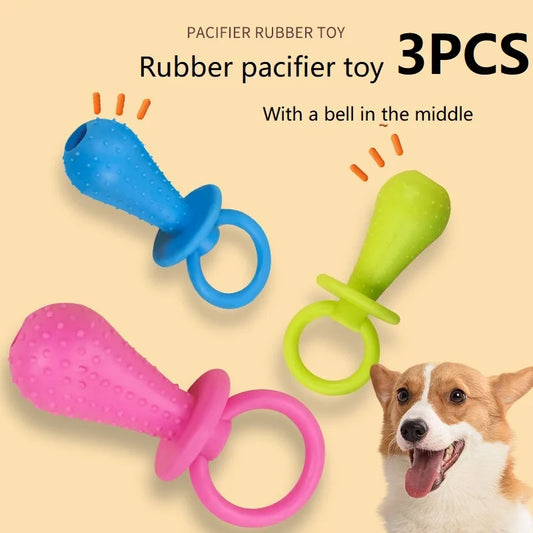 AUSIDAPET 3PCS Dog Teether Training Dog Toys for Small Dogs Indestructible Toy Teeth Cleaning Chew Training Toys GWJ12