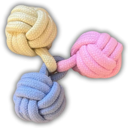 AUSIDAPET Colorful and Engaging Dental Rope Ball Toy for Playful Small/Medium Puppies - Keep Your Energetic Pup Happy and Entertained for